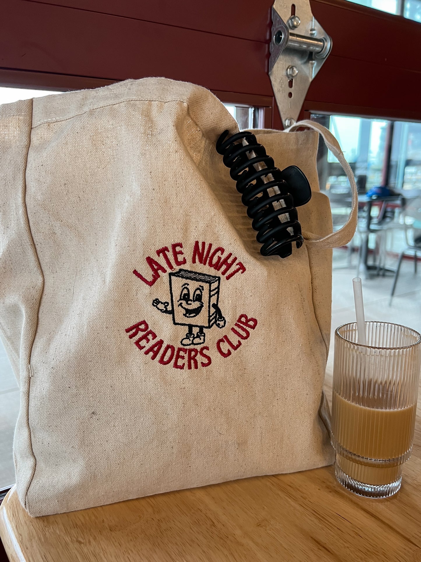 Late Night Readers Club Embroidered Tote