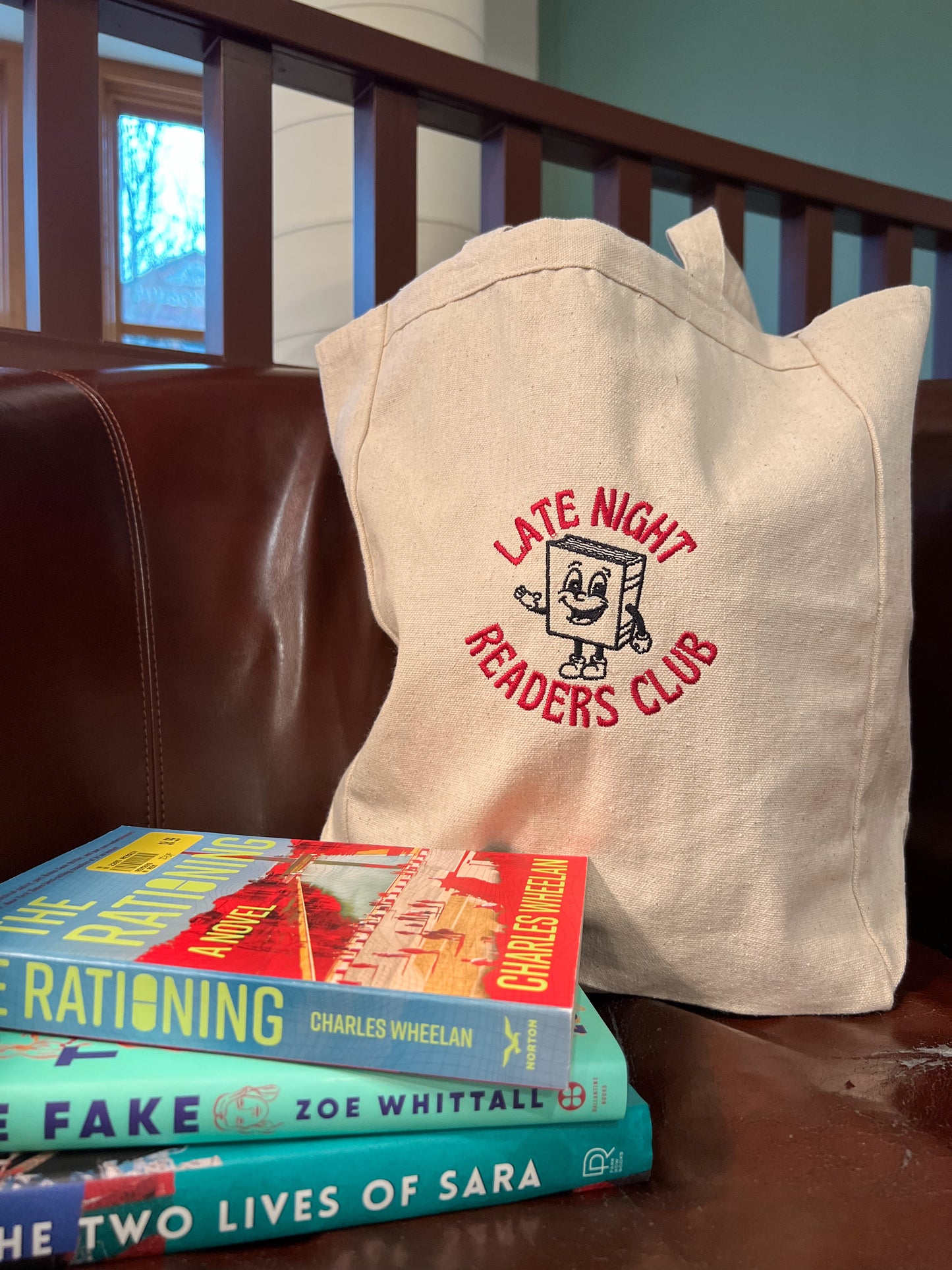Late Night Readers Club Embroidered Tote