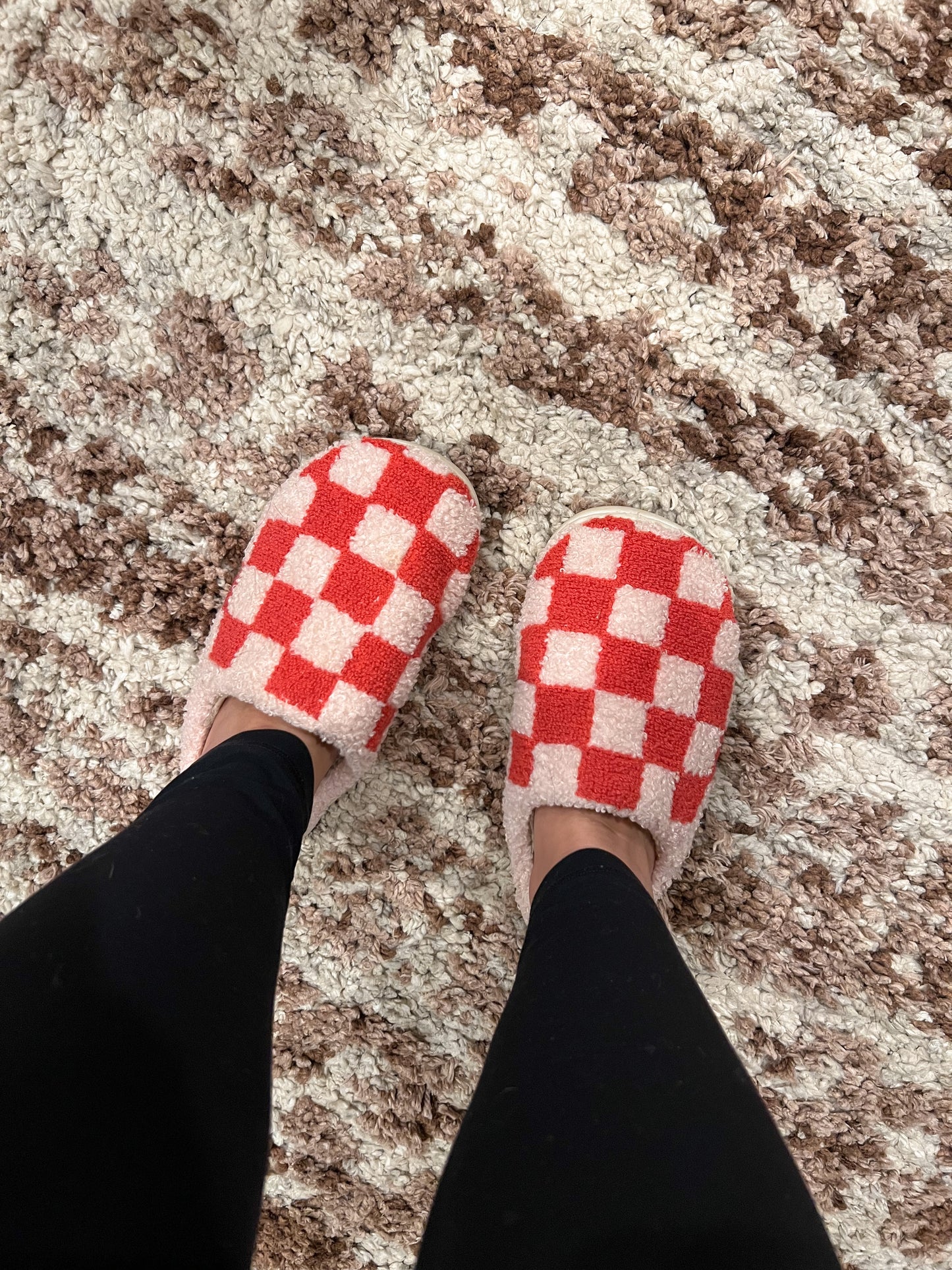 Pink Checkered Slippers