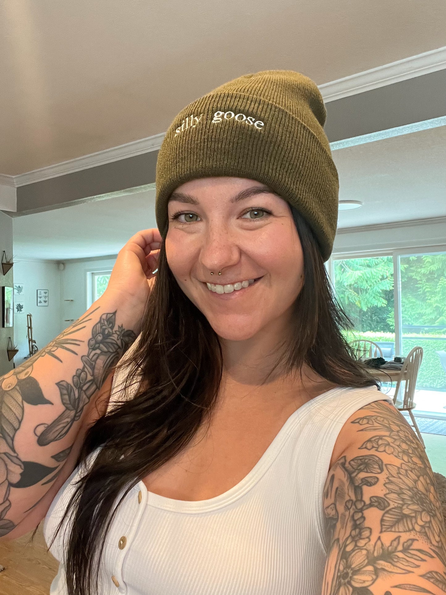 Silly Goose Embroidered Beanie