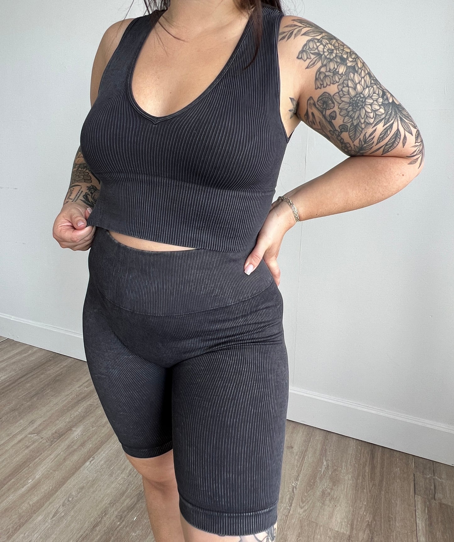 Seamless Ribbed Biker Shorts