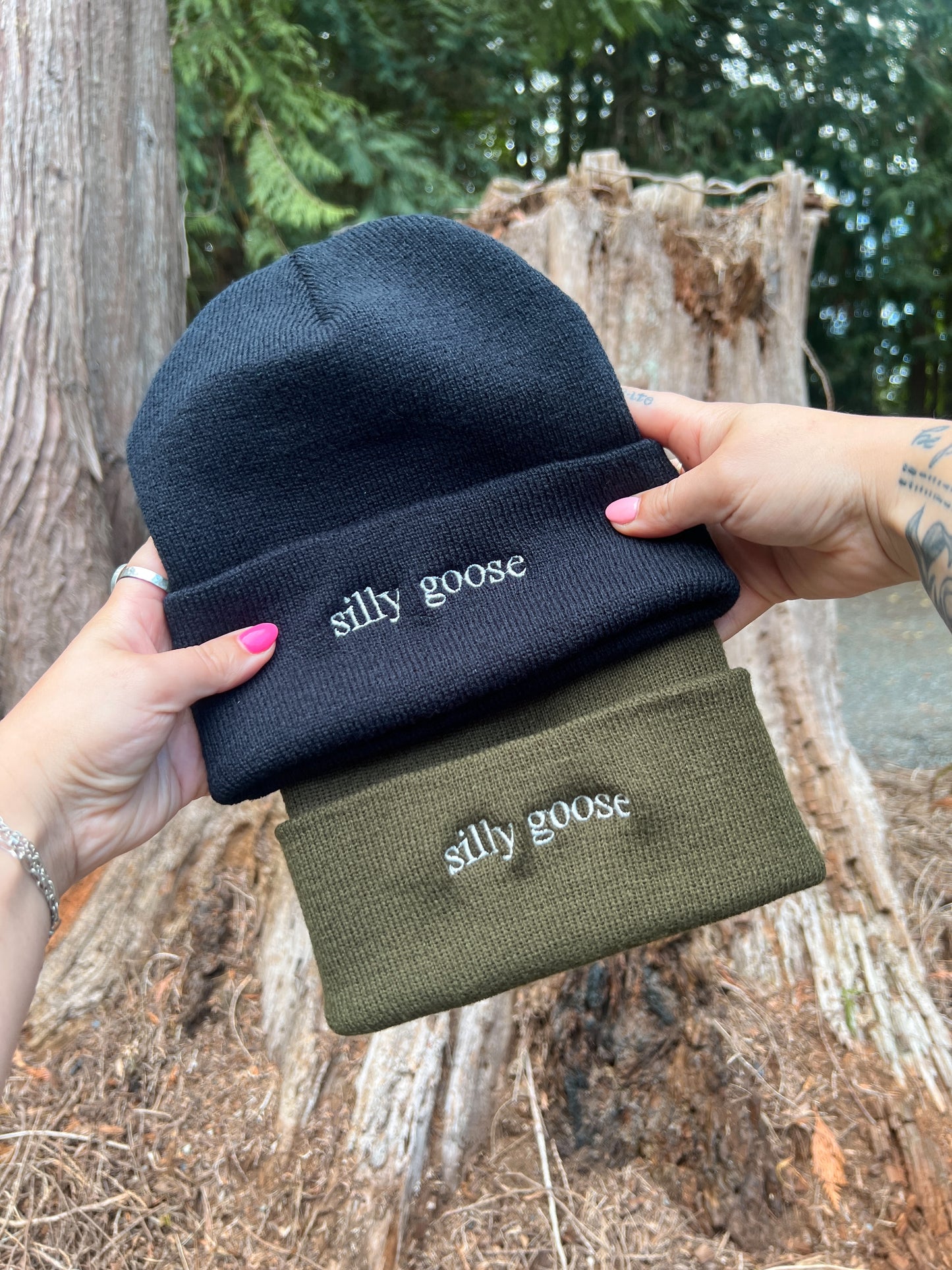Silly Goose Embroidered Beanie
