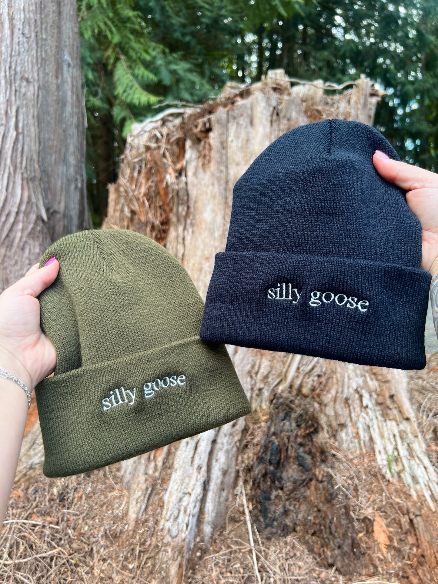 Silly Goose Embroidered Beanie