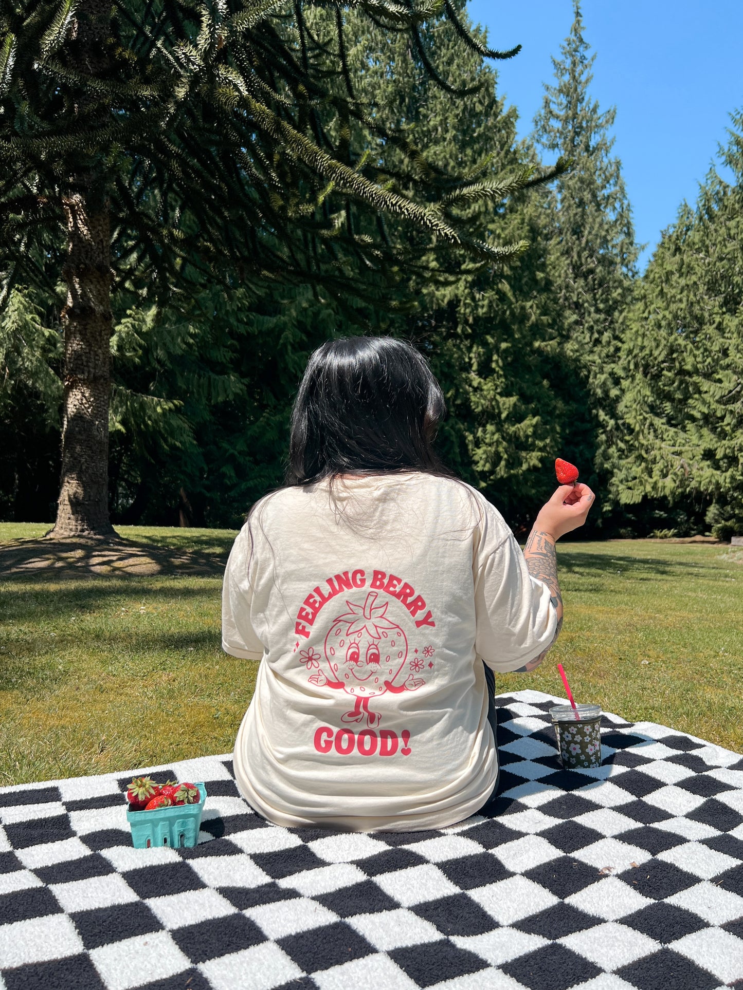 Feeling Berry Good Retro Strawberry TShirt