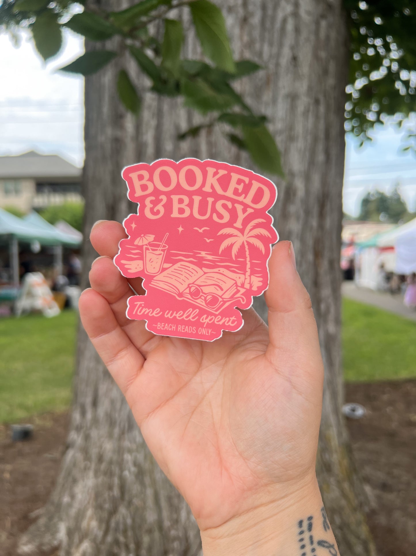 Booked & Busy Sticker
