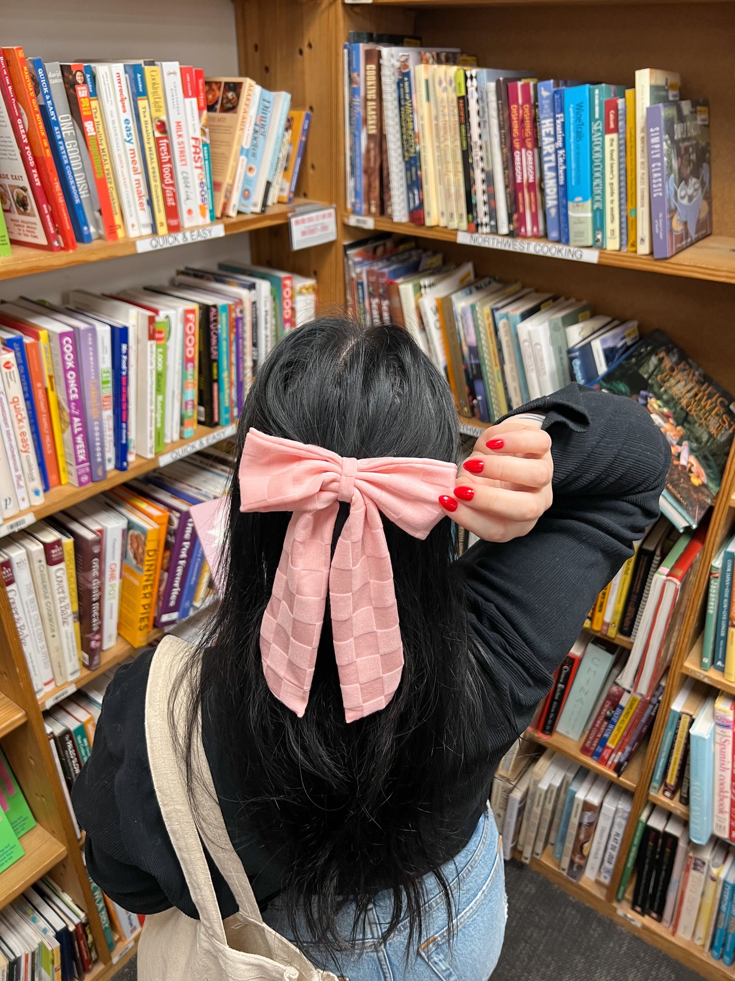 Monochrome Checkered Hair Bows