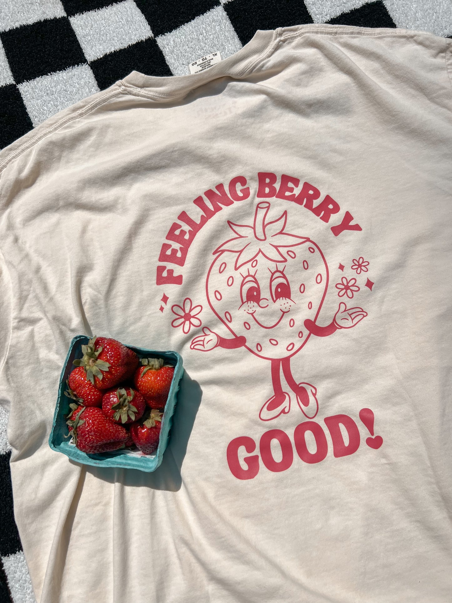 Feeling Berry Good Retro Strawberry TShirt