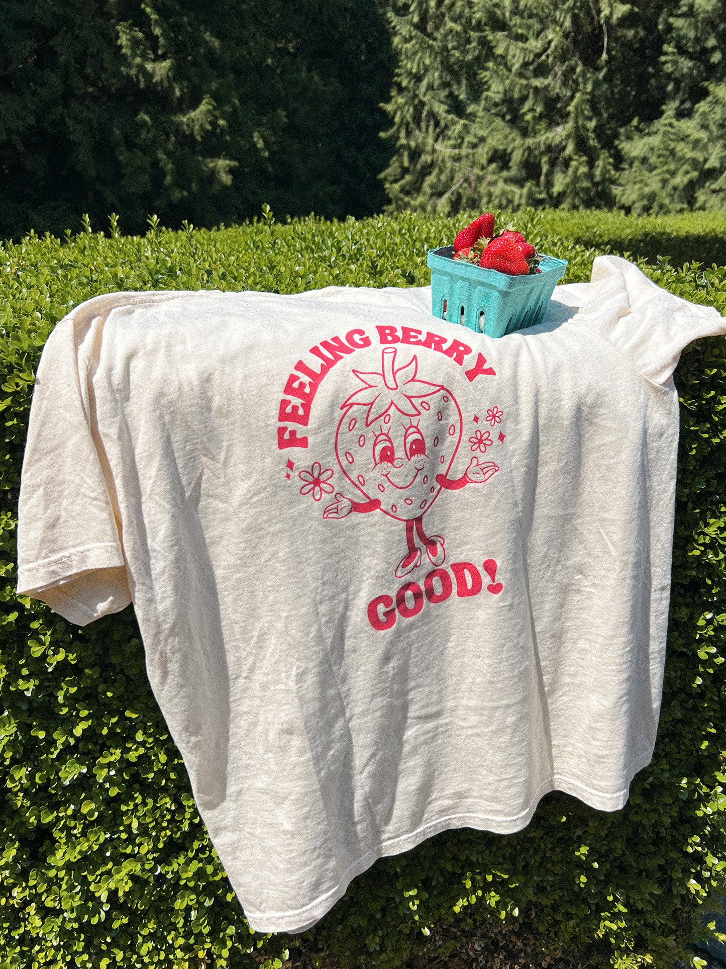 Feeling Berry Good Retro Strawberry TShirt