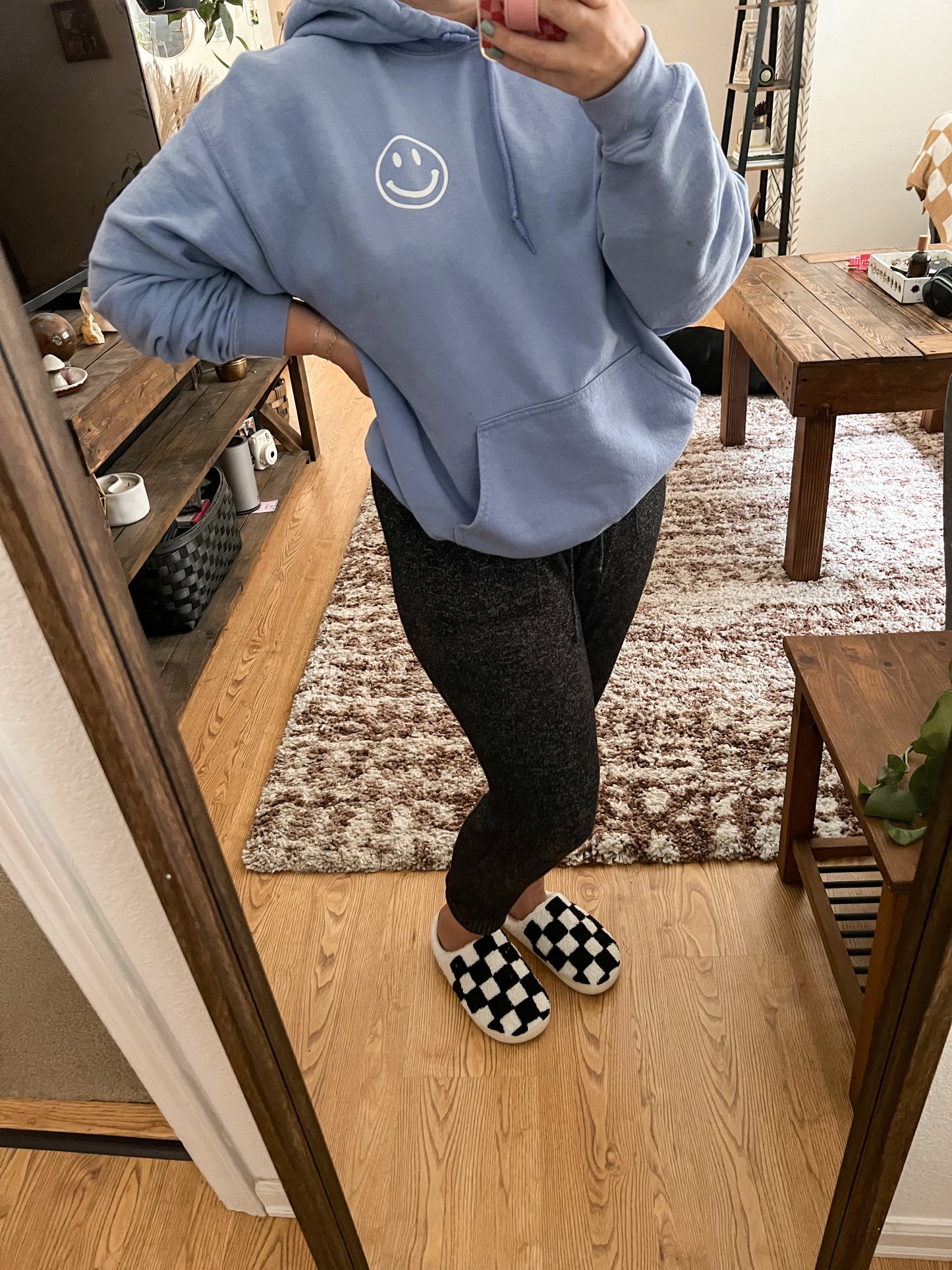 Black Checkered Slippers