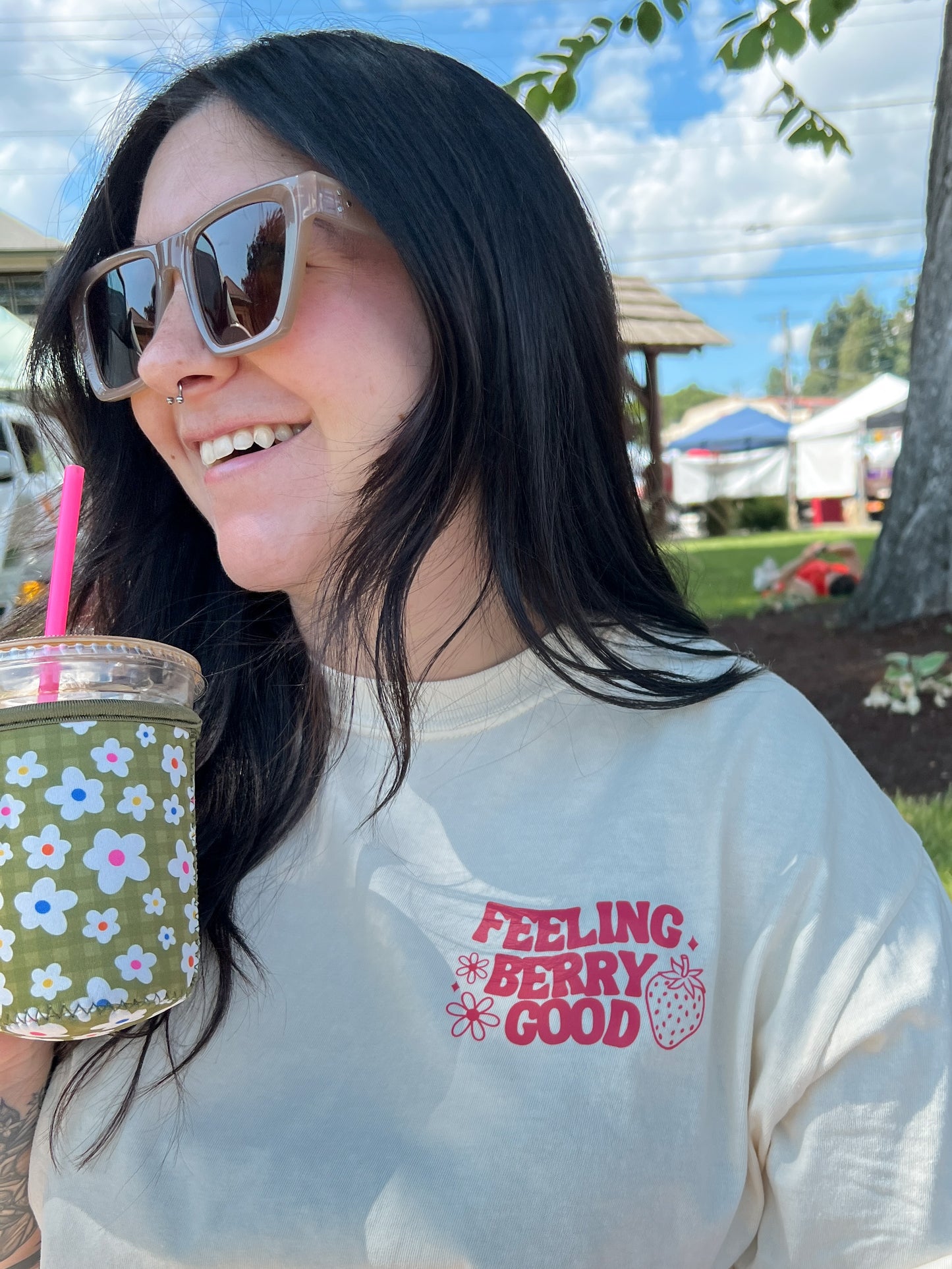 Feeling Berry Good Retro Strawberry TShirt