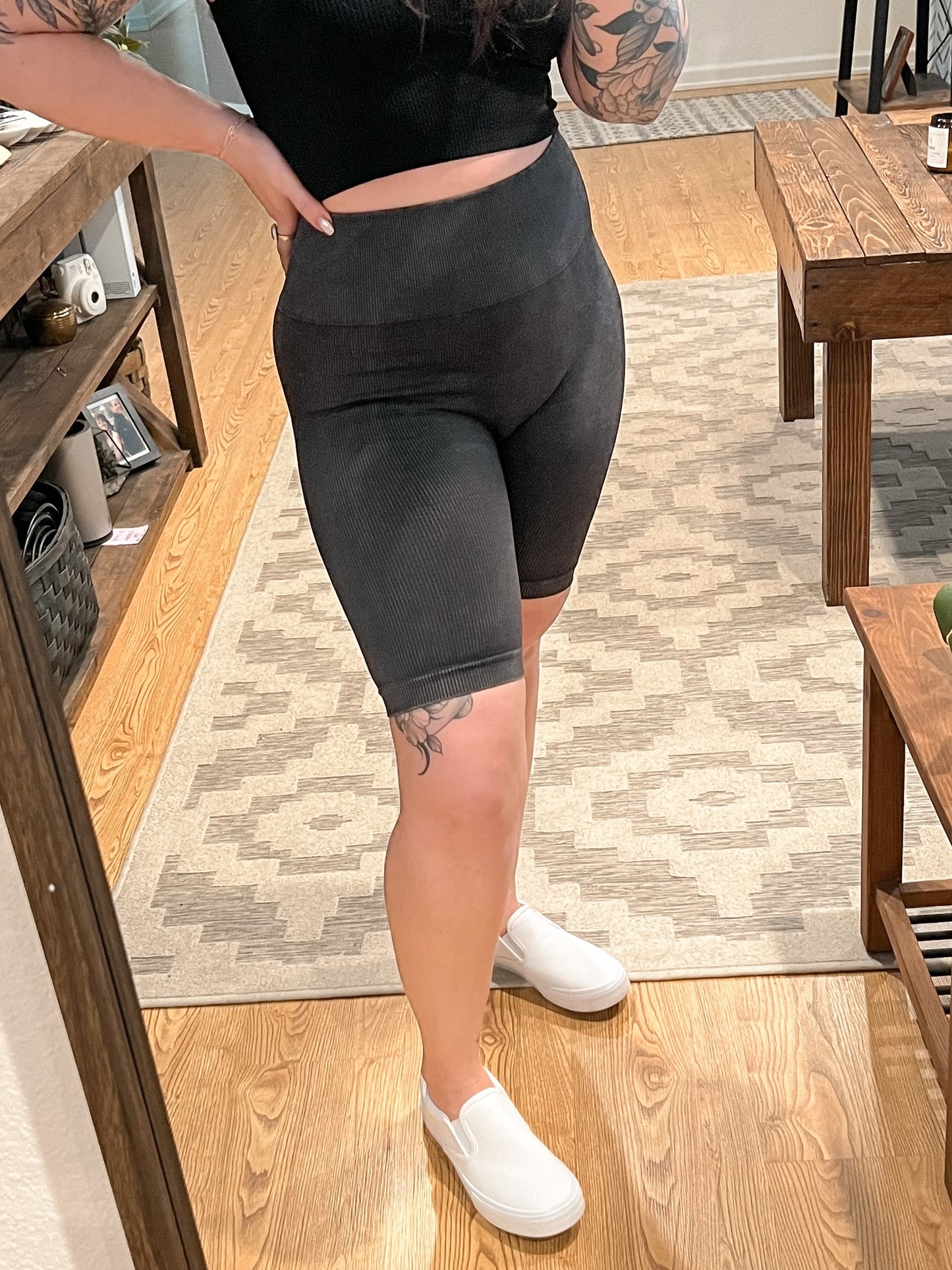 Seamless Ribbed Biker Shorts