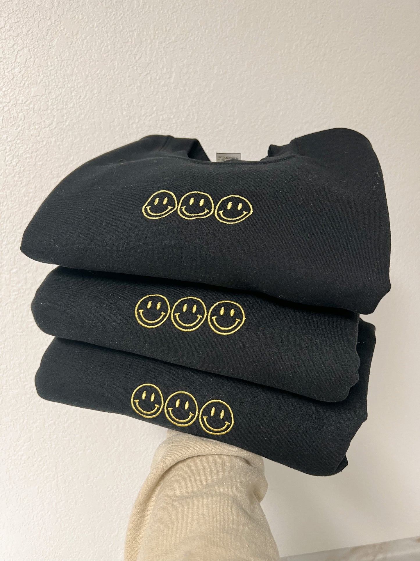 Smile Embroidered Crewneck Sweatshirt