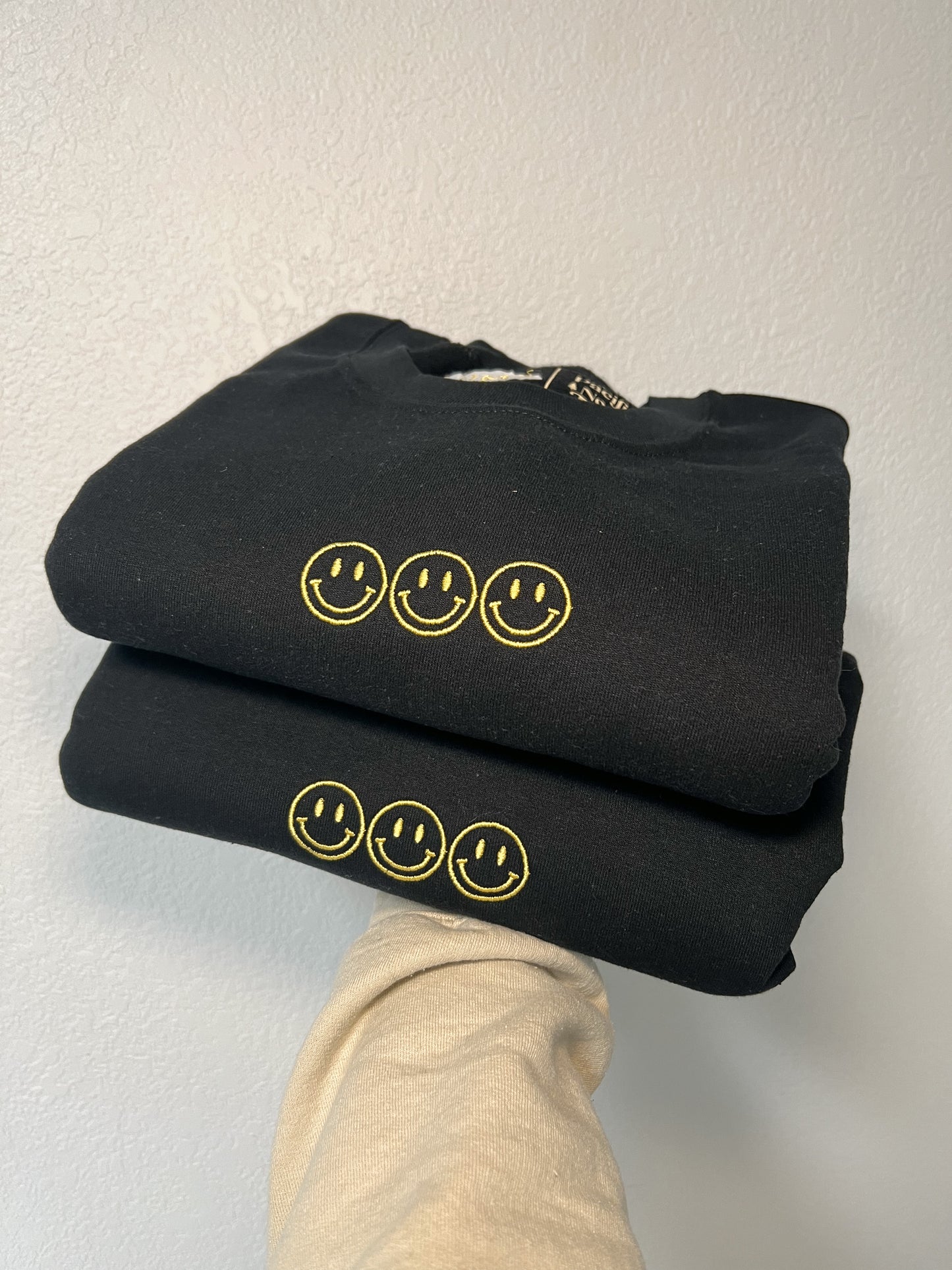 Smile Embroidered Crewneck Sweatshirt