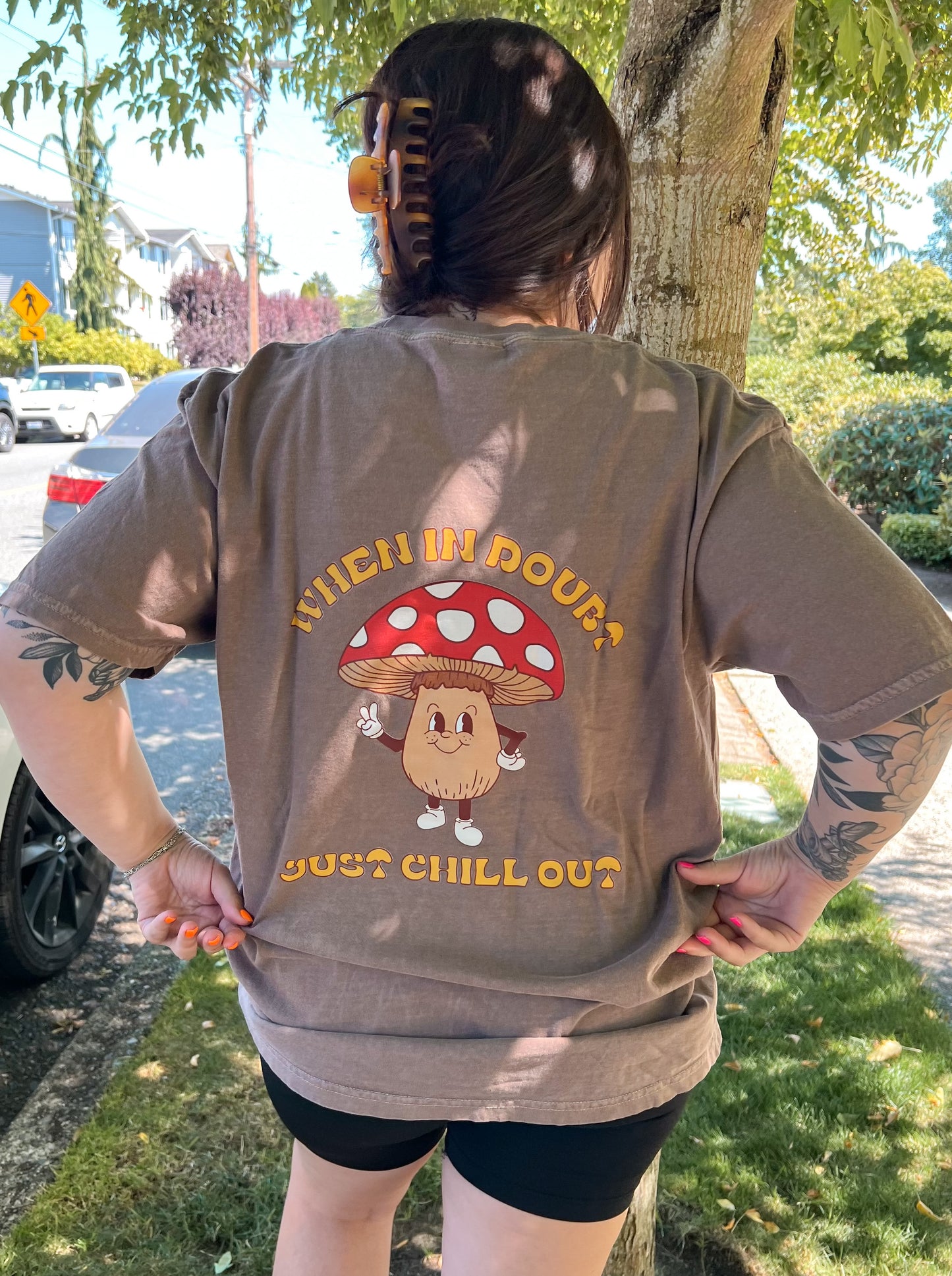 When In Doubt, Just Chill Out Mushroom TShirt