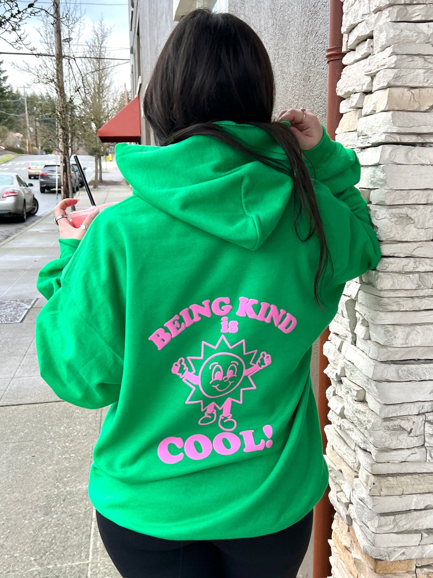 Being Kind is Cool Puff Print Hoodie