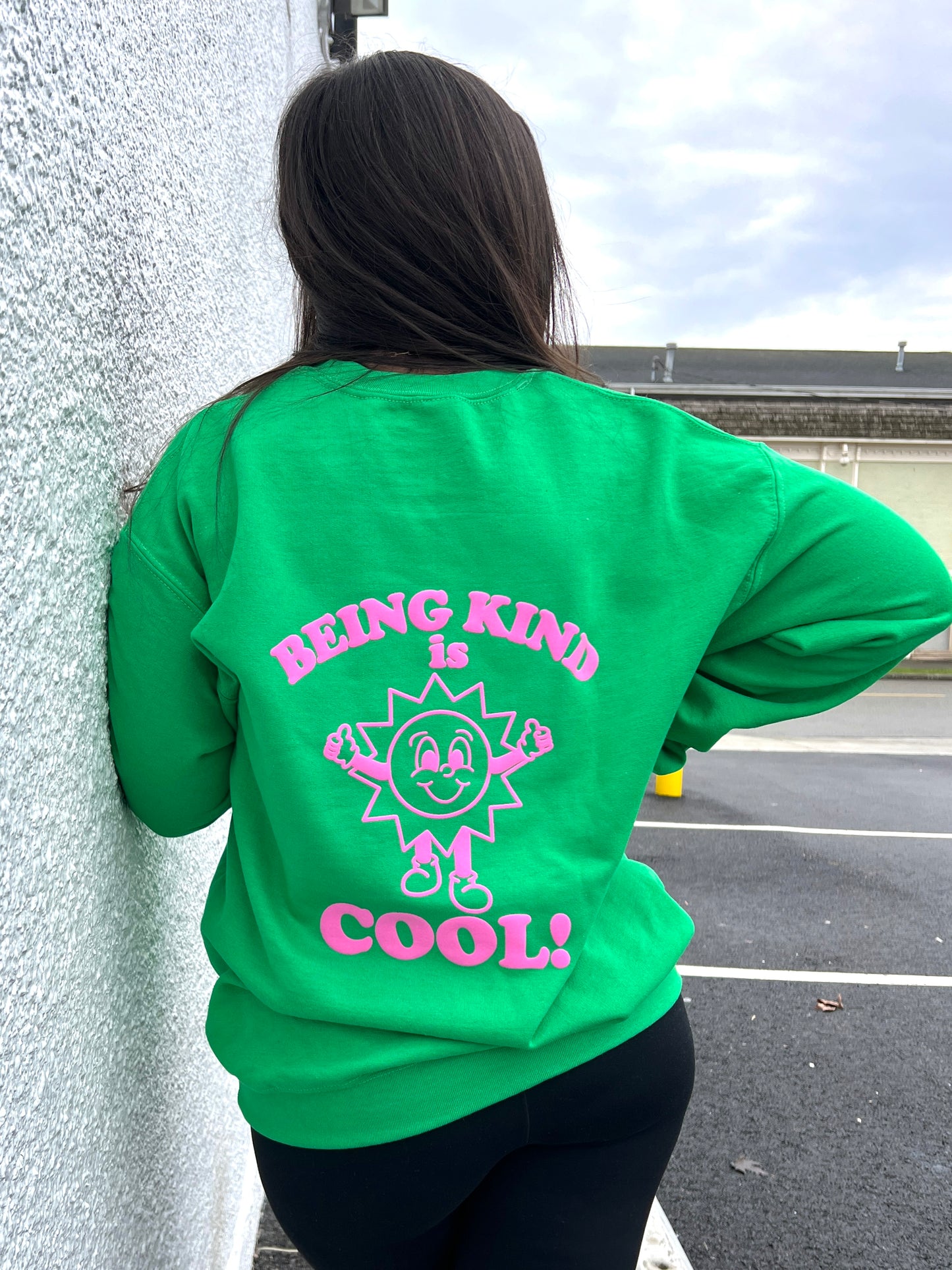 Being Kind is Cool Puff Print Crewneck