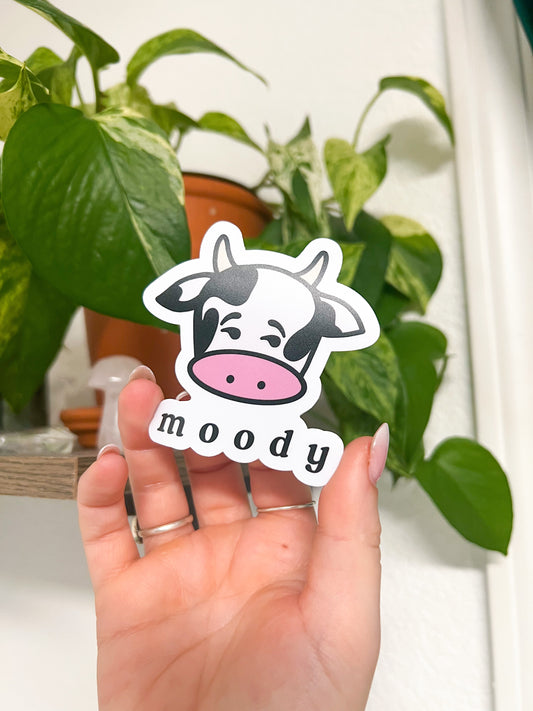 Moody Cow Sticker