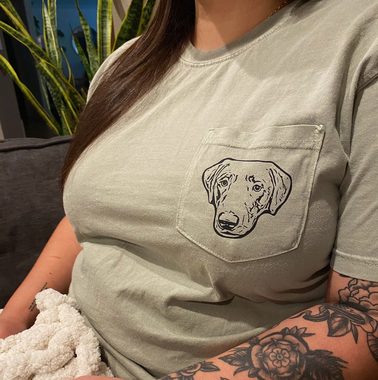 Personalized Pet Portrait Pocket TShirt