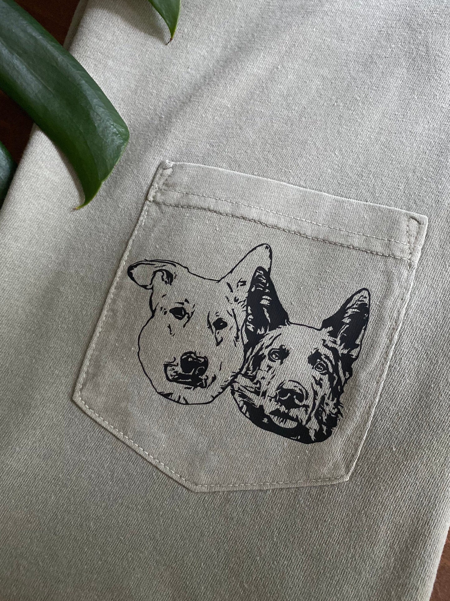 Personalized Pet Portrait Pocket TShirt