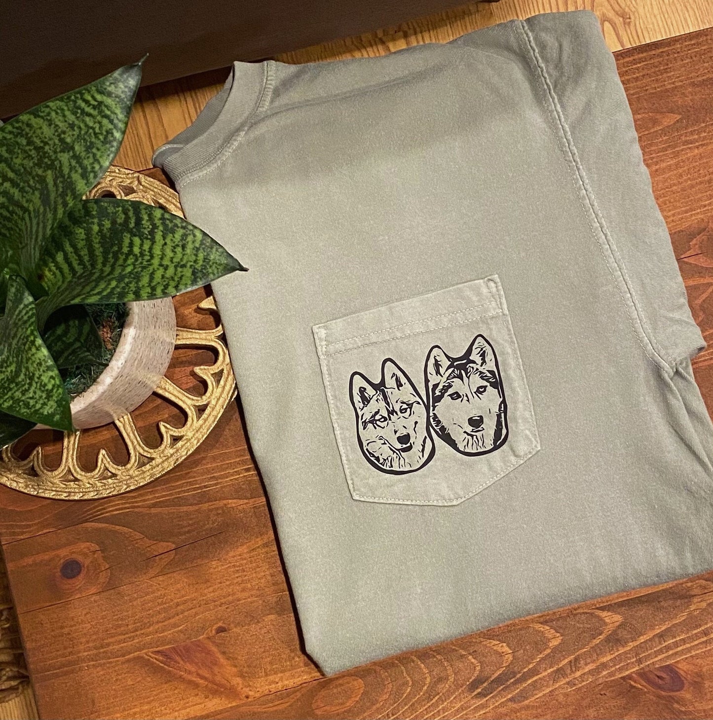 Personalized Pet Portrait Pocket TShirt