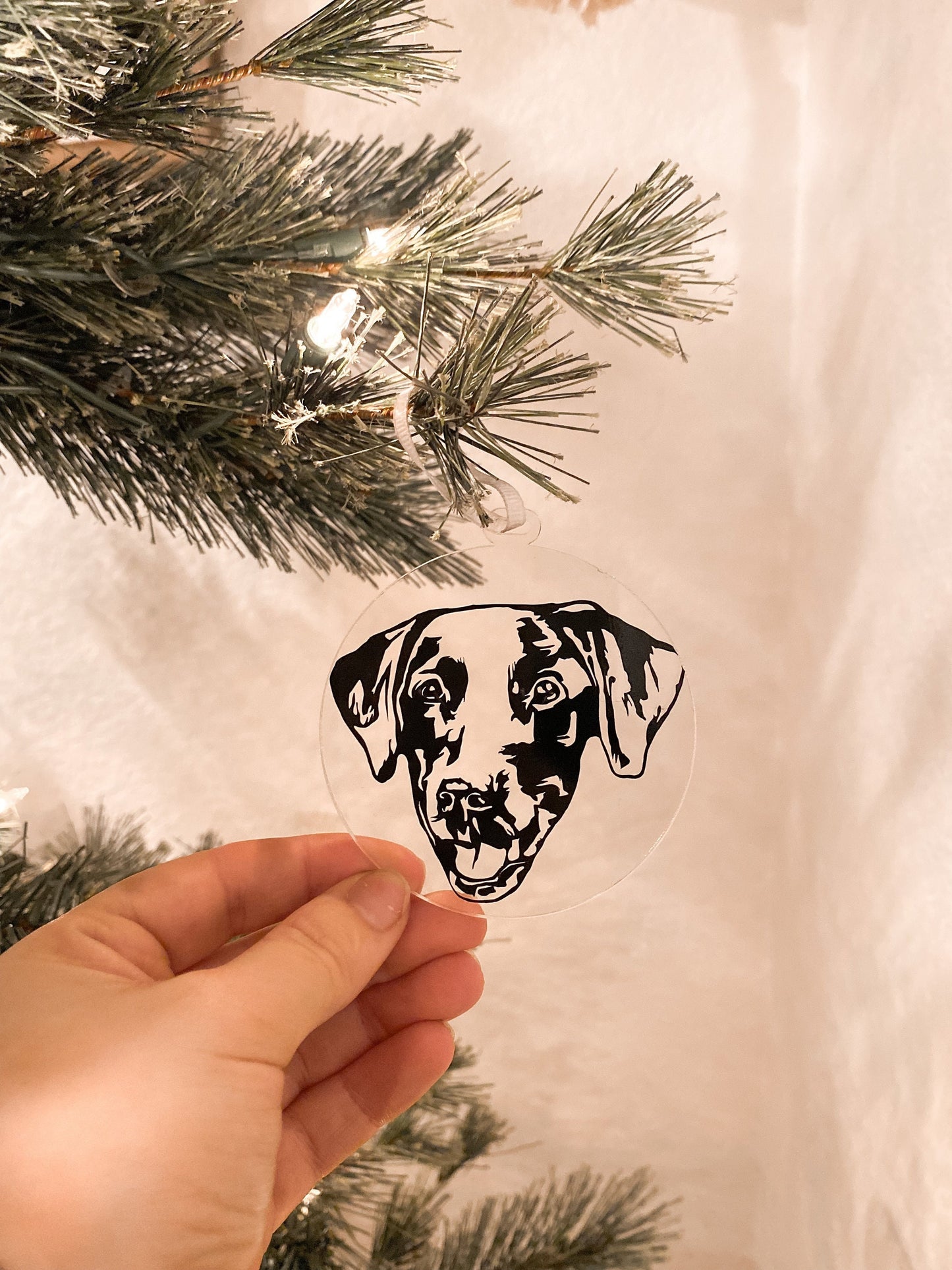 Personalized Pet Portrait Acrylic Christmas Tree Ornament