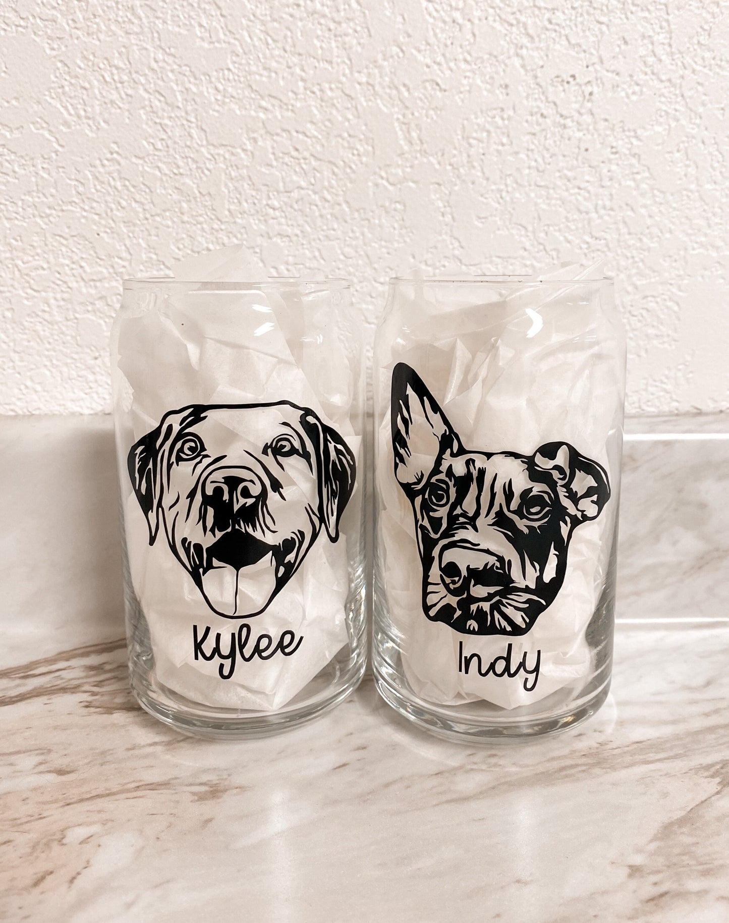 Personalized Pet Portrait Can Glass Cup