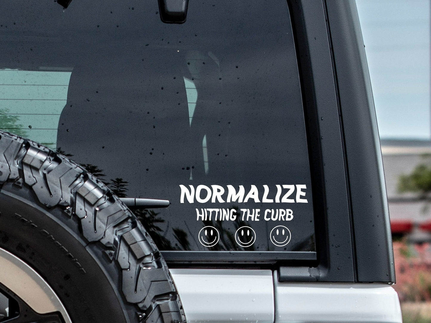 Normalize Hitting the Curb Car Decal