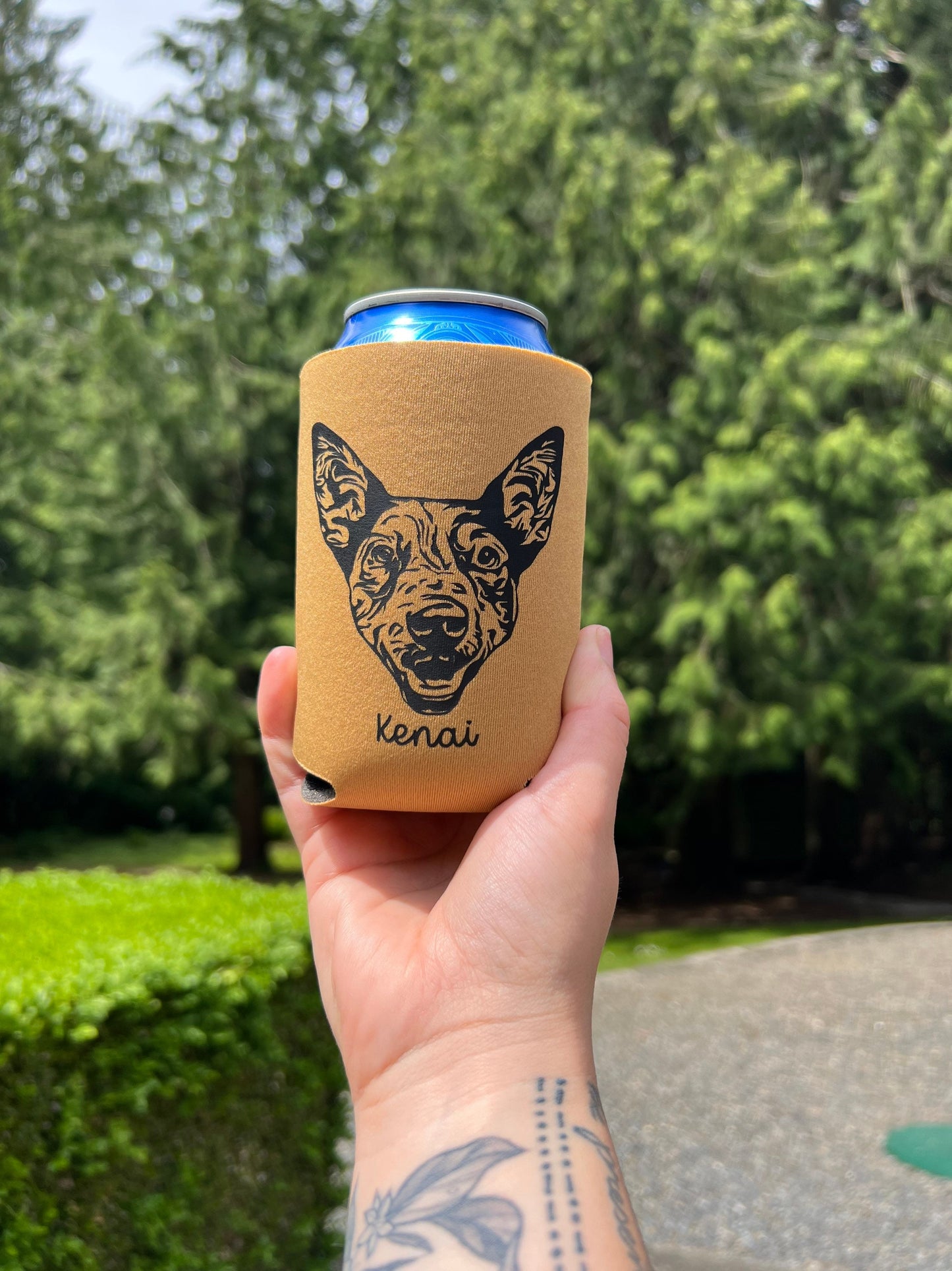 Personalized Pet Portrait Beer Can Cooler